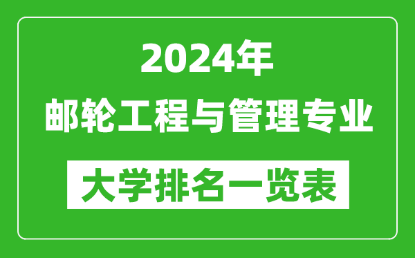2024年全国邮轮工程与管理专业大学排名