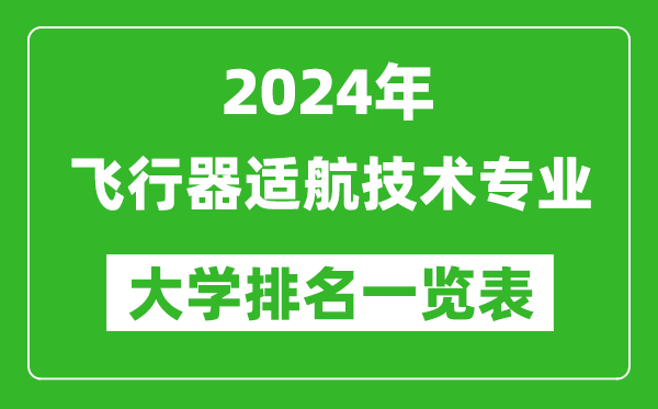 2024年全国飞行器适航技术专业大学排名