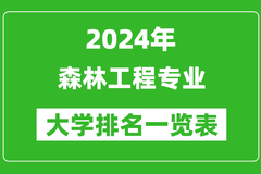 2024年全国森林工程专业大学排名：东北林业大学位居榜首