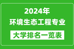 2024年全国环境生态工程专业大学排名：大连理工大学位居榜首