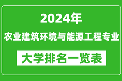 2024年全国农业建筑环境与能源工程专业大学排名：河南农业大学位居榜首