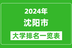 沈阳市大学排名-2024年最新榜单一览表（本科+专科）