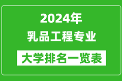 2024年全国乳品工程专业大学排名：中国农业大学位居榜首