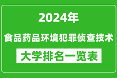 2024年全国食品药品环境犯罪侦查技术专业大学排名一览表：南京警察学院第一
