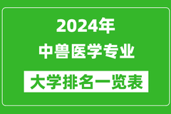 2024年全国中兽医学专业大学排名一览表：中国农业大学第一