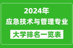 2024年全国应急技术与管理专业大学排名一览表：中国矿业大学（北京）第一