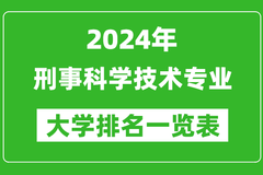 2024年全国刑事科学技术专业大学排名一览表：中国人民公安大学第一